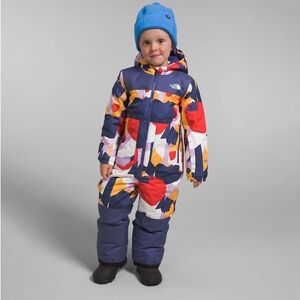 The North Face Kids Multicolor Printed Snowsuit - Navy, Red, Yellow, White